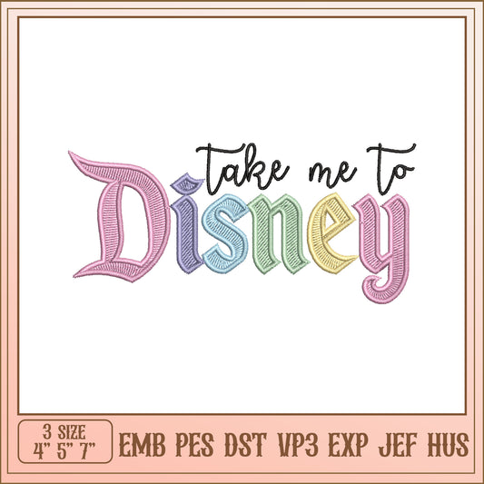 Disney Embroidery Design Pastel