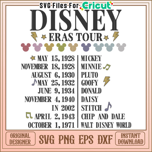 Disney Eras Tour SVG Design Instant Download