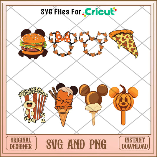 Disney Fall ice-cream SVG Bundle