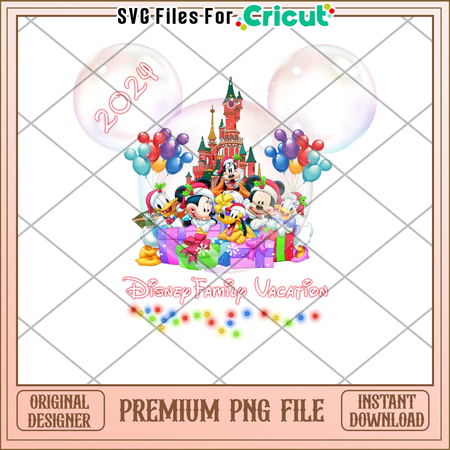 Disney Family Christmas 2024 PNG