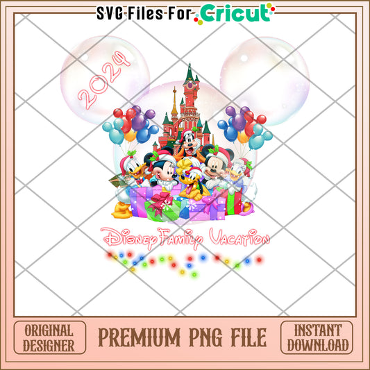 Disney Family Christmas 2024 PNG