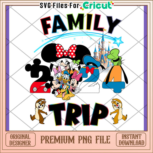 Disney Family Trip PNG 2024 Design
