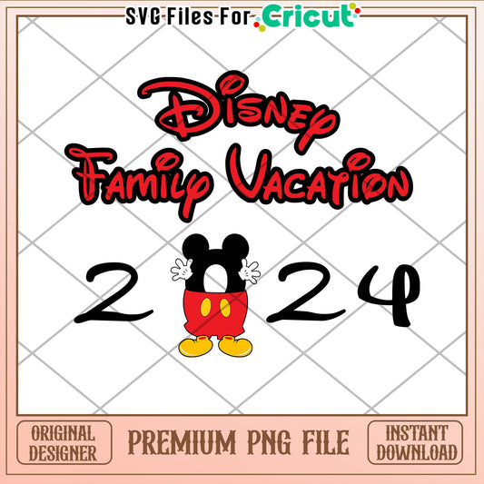Disney Family Vacation 2024 PNG