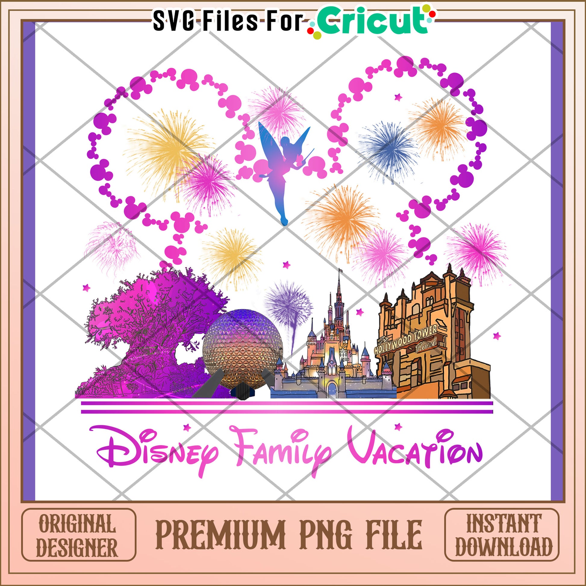 Disney Family Vacation PNG Design for Crafts