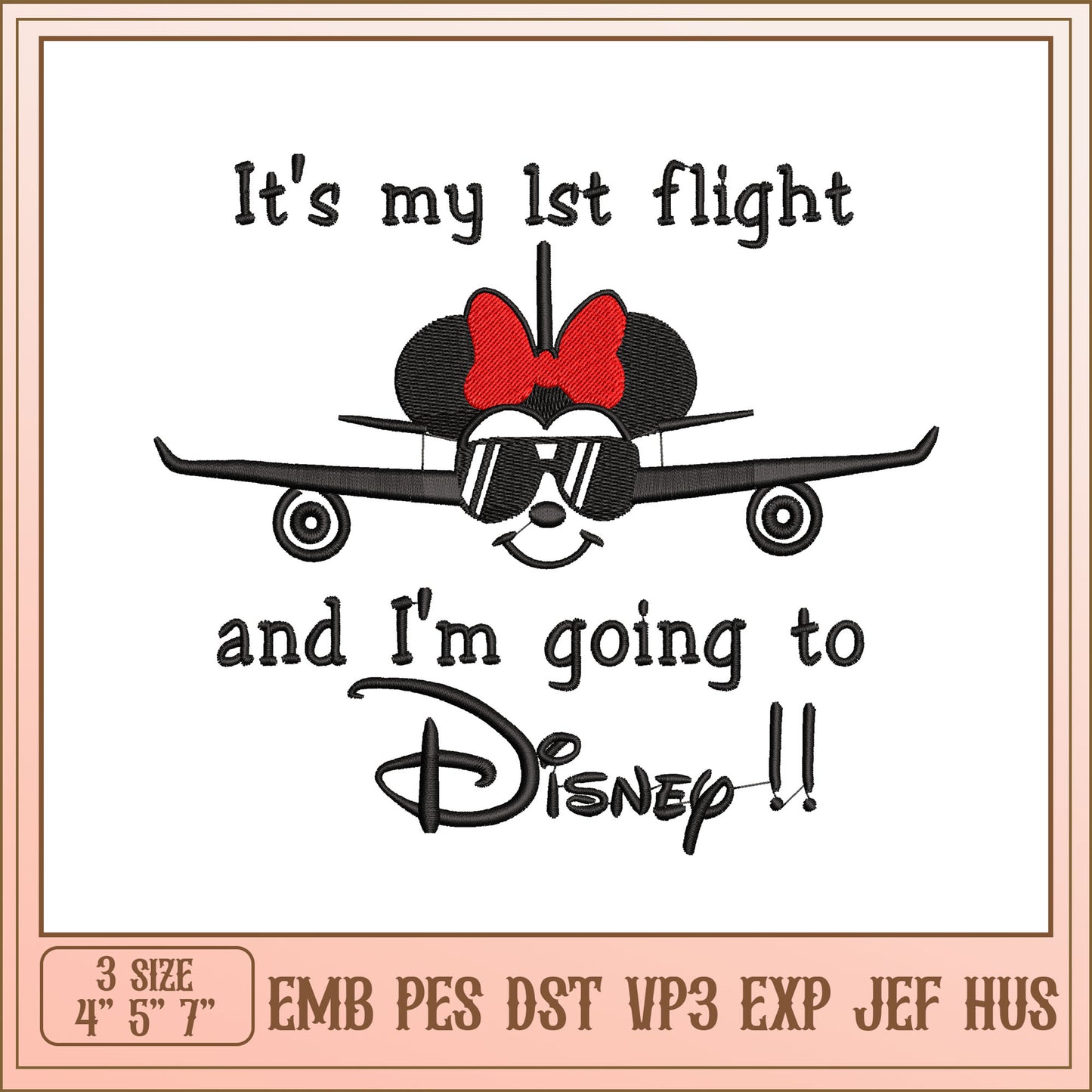 Disney First Flight Embroidery Design