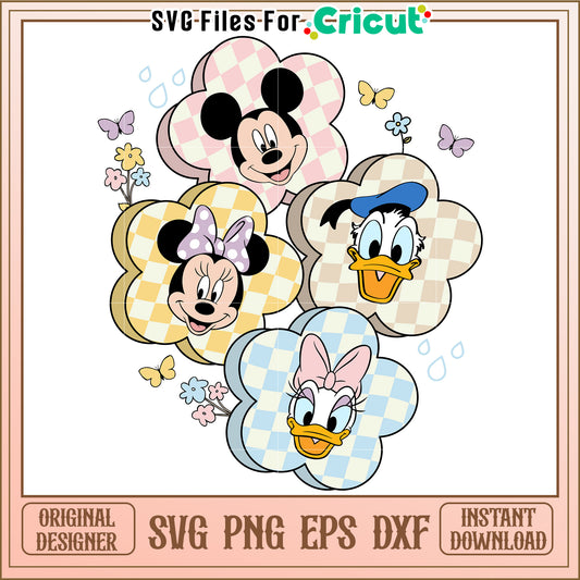 Disney Flower SVG Bundle PNG, EPS, DXF