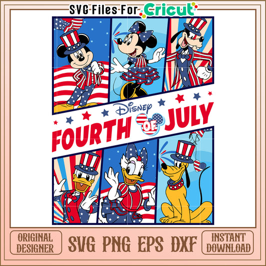 Disney Fourth of July SVG Cut Files