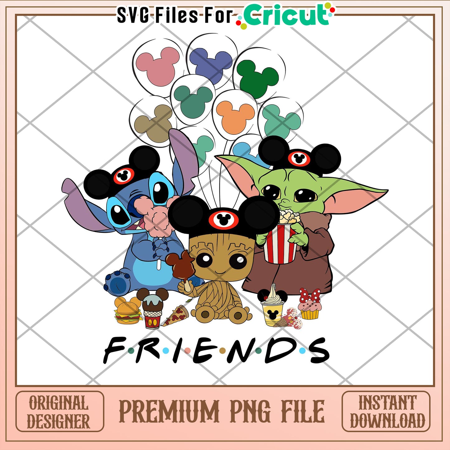 Disney Friends PNG Sublimation Design