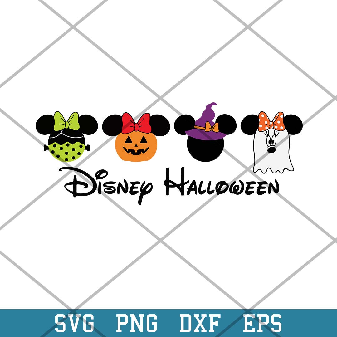 Disney Halloween Minnie Frankenstein Pumpkin Ghost Svg,  Halloween Svg-Svgfilesforcricut