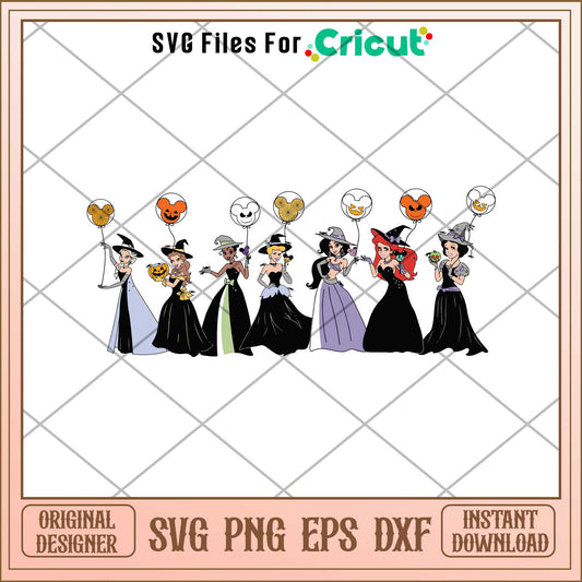 Disney Halloween Princess Svg, Disney princess name svg,   digital download