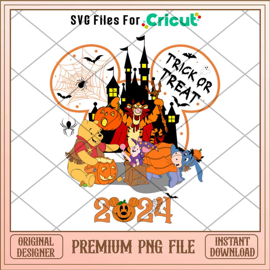 Disney Halloween Winnie And Friend png, Winnie The Pooh characters png, Digital Download