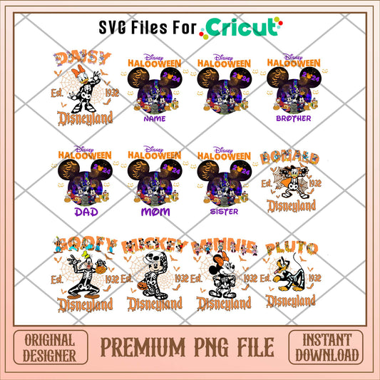 Disney family Halloween png bundle 