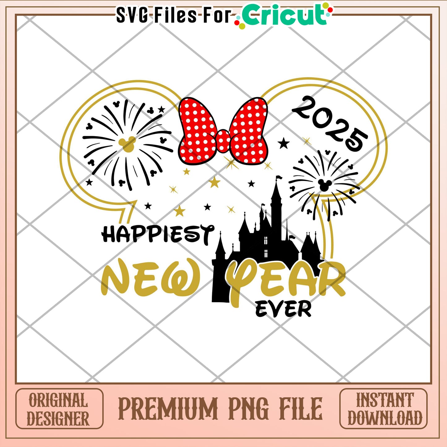 Disney Happiest New Year 2025 PNG