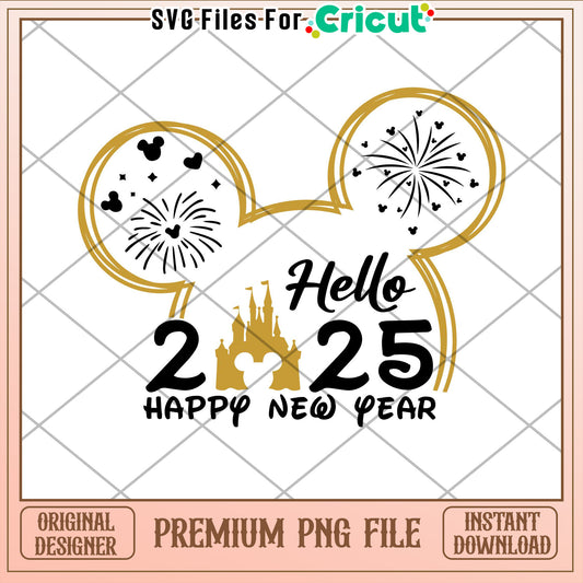 Disney Happy New Year 2025 PNG