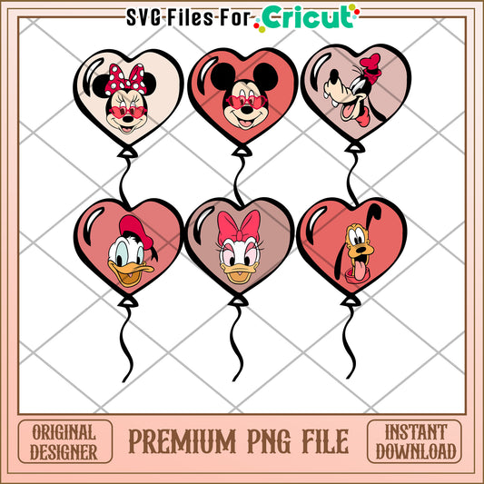 Disney Heart Balloons PNG Download