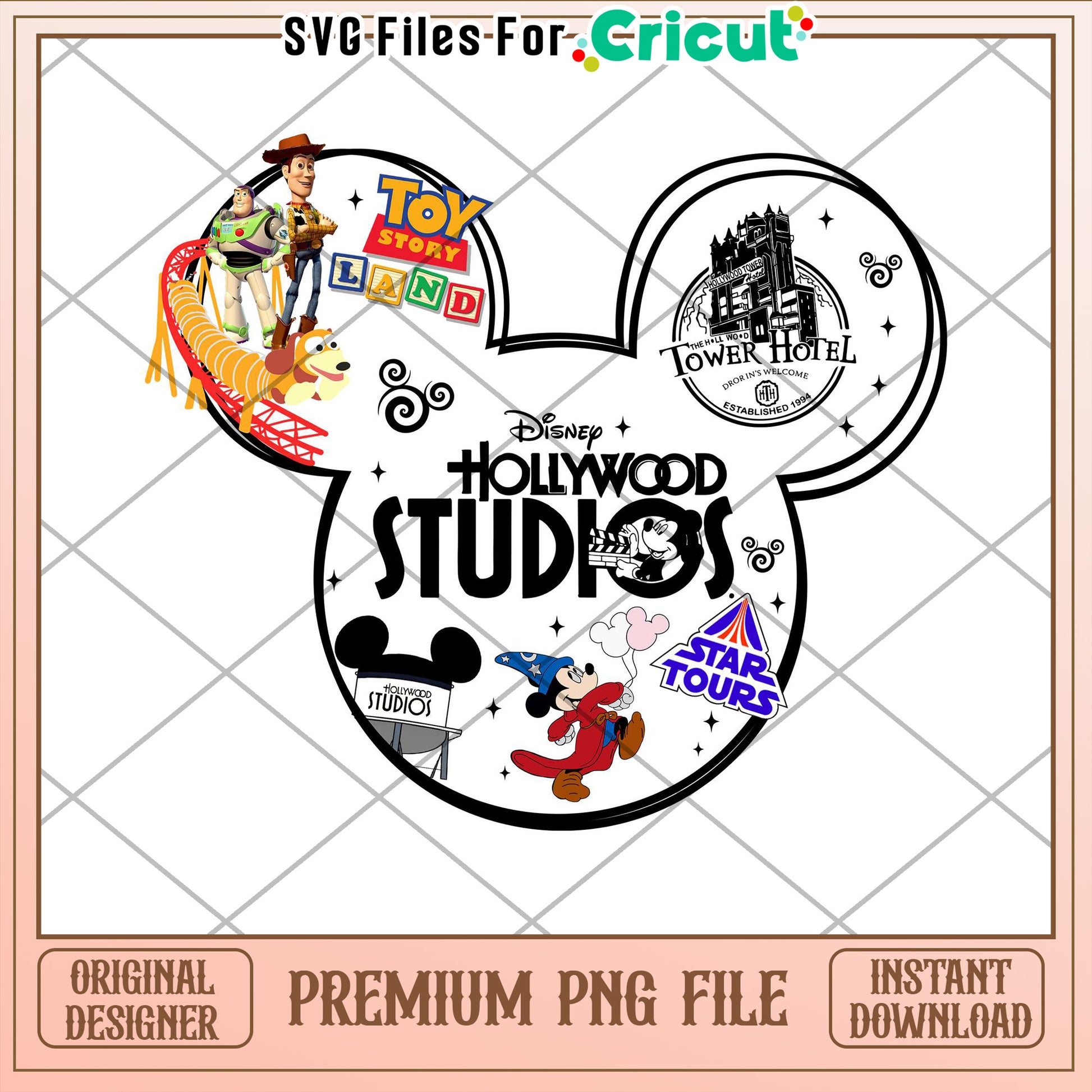 Disney Hollywood Studios Mickey Mouse PNG File for Cricut Projects