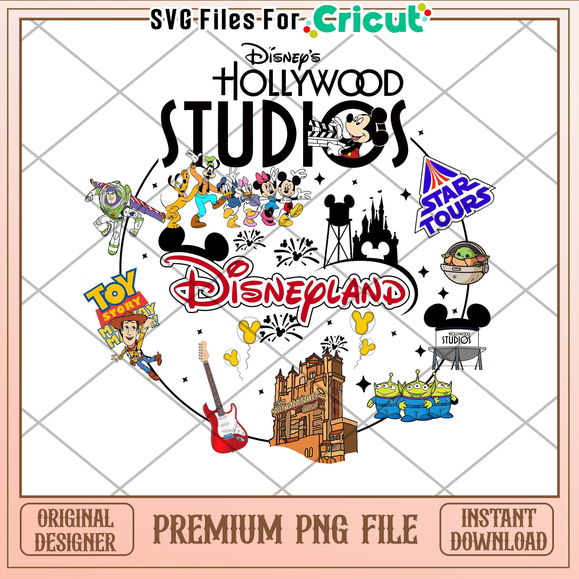 Disney Hollywood Studios PNG File for Cricut Instant Download Art