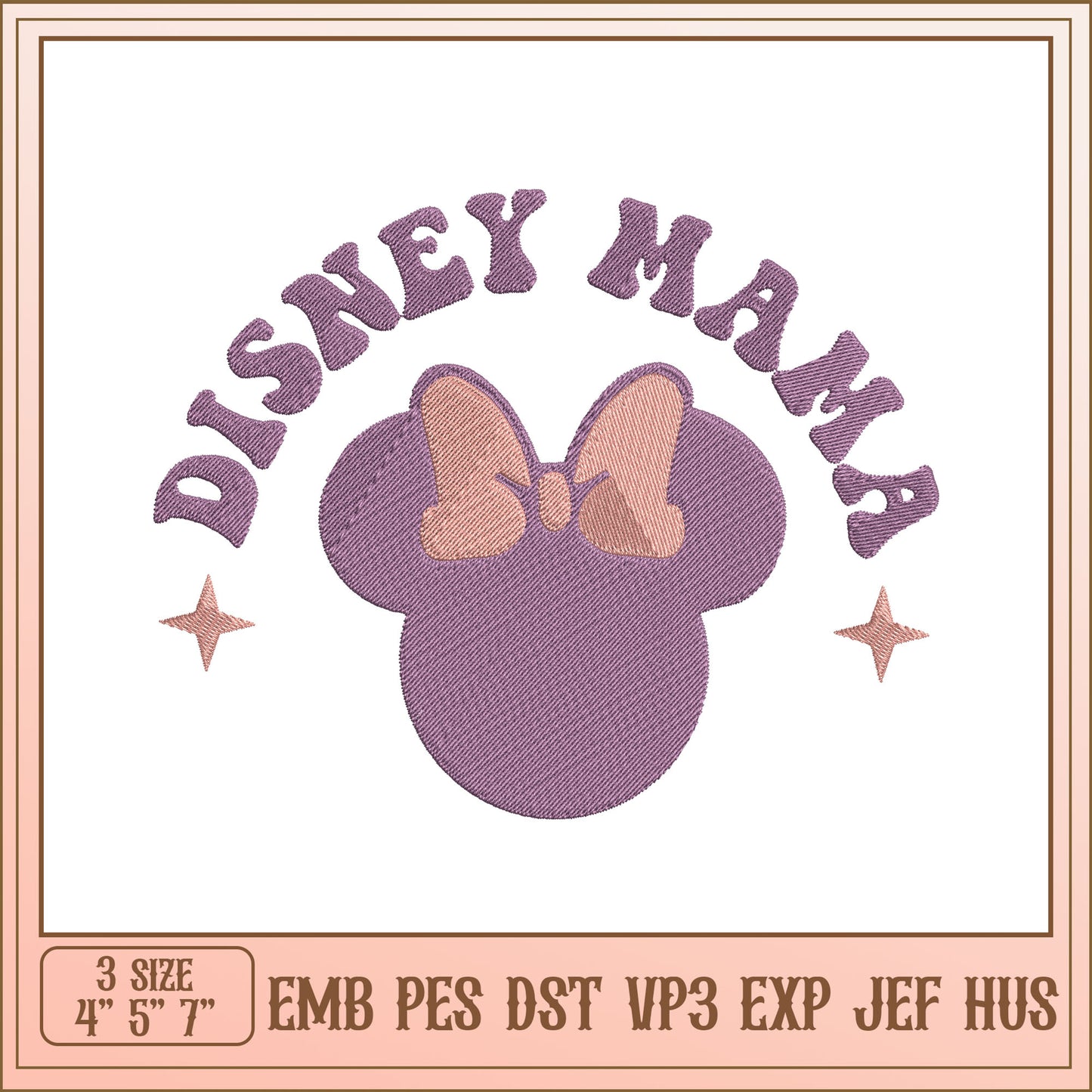 Disney Mama Embroidery Design for Kids Customizable Patterns