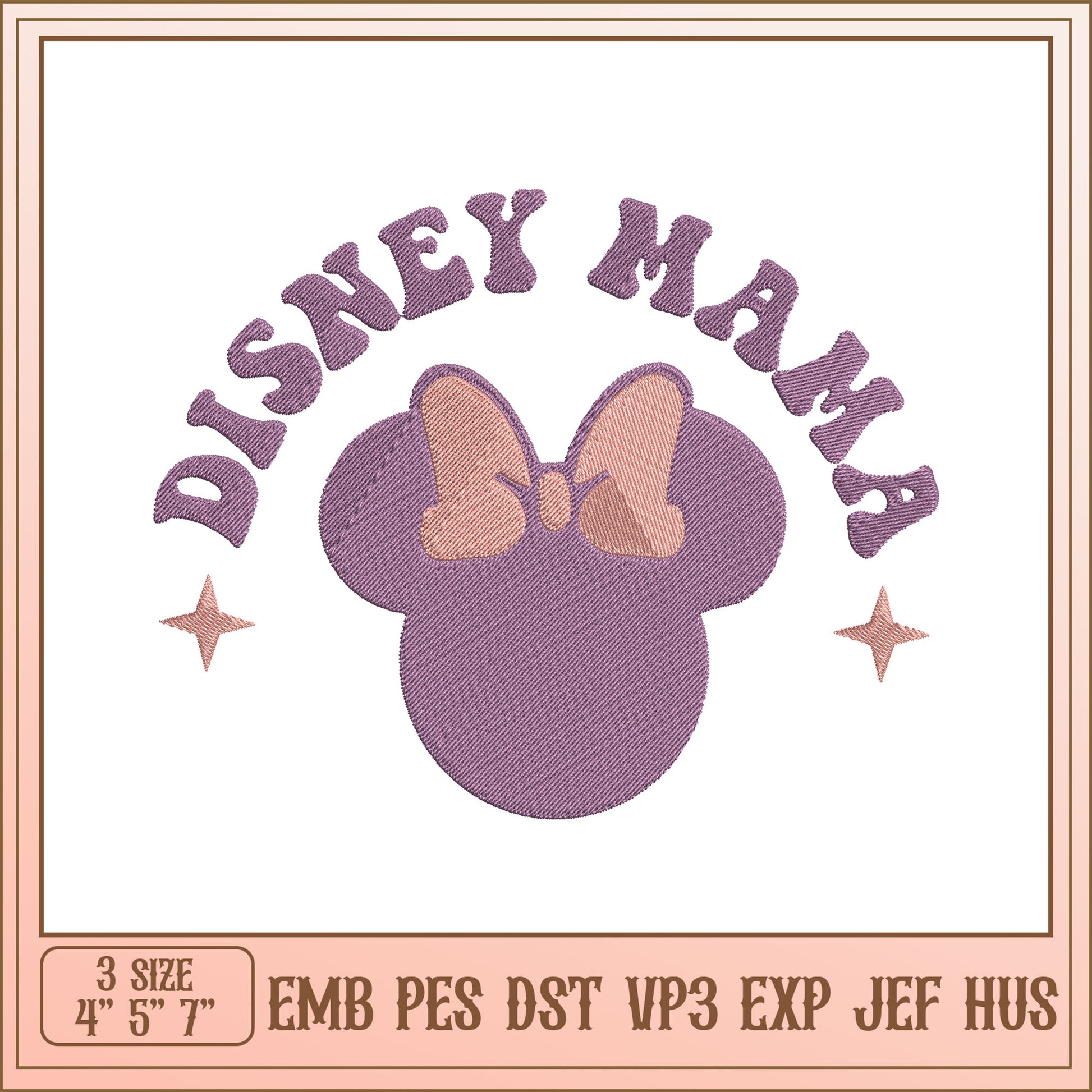 Disney Mama Embroidery Design for Kids Customizable Patterns