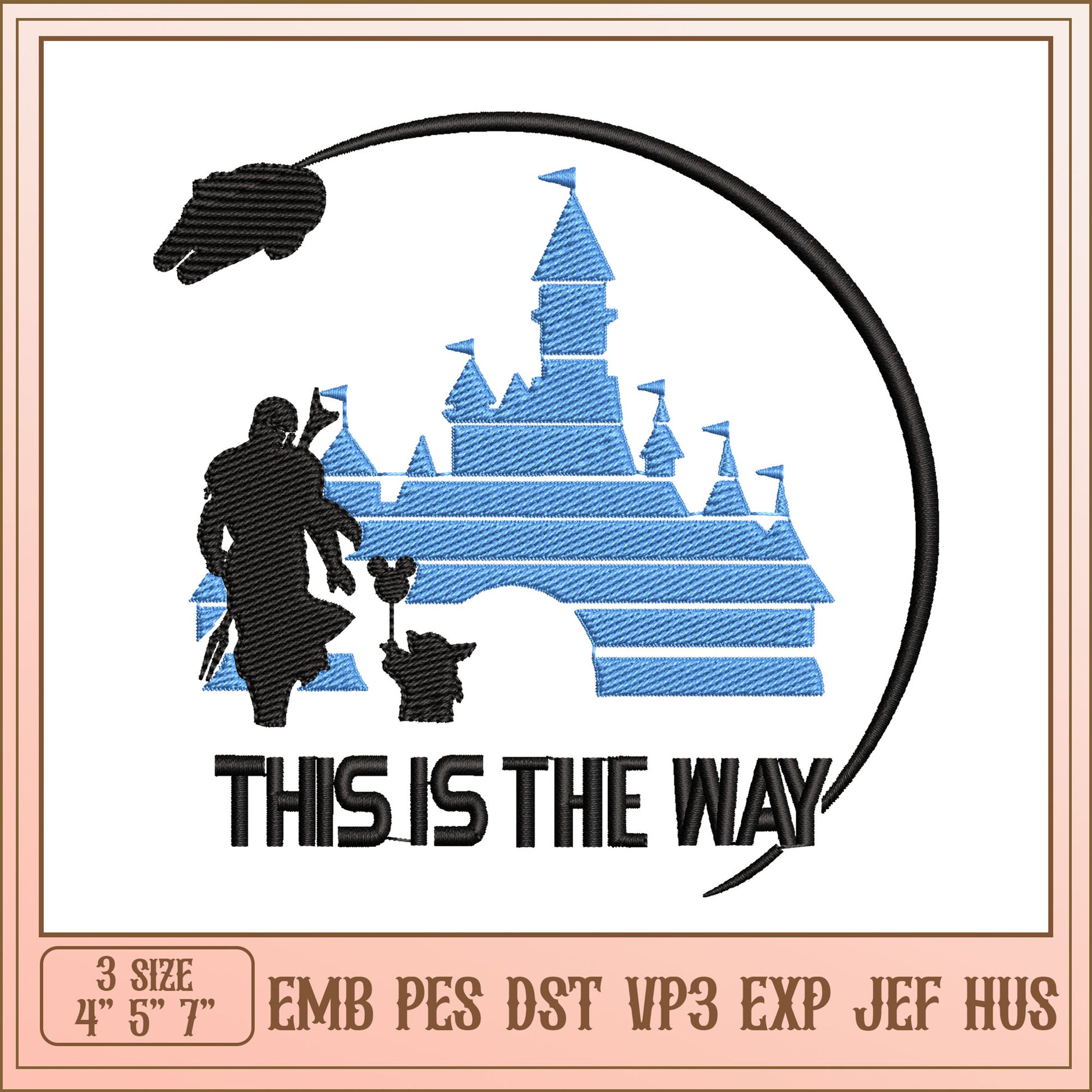 Disney Mandalorian Embroidery Design