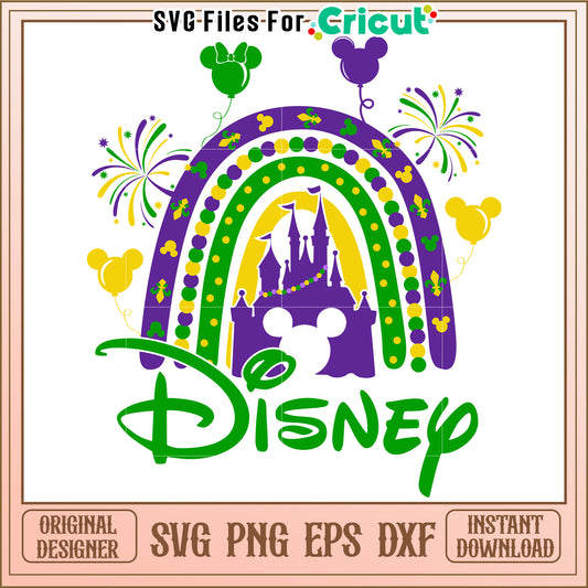 Disney Mardi Gras Rainbow SVG Design