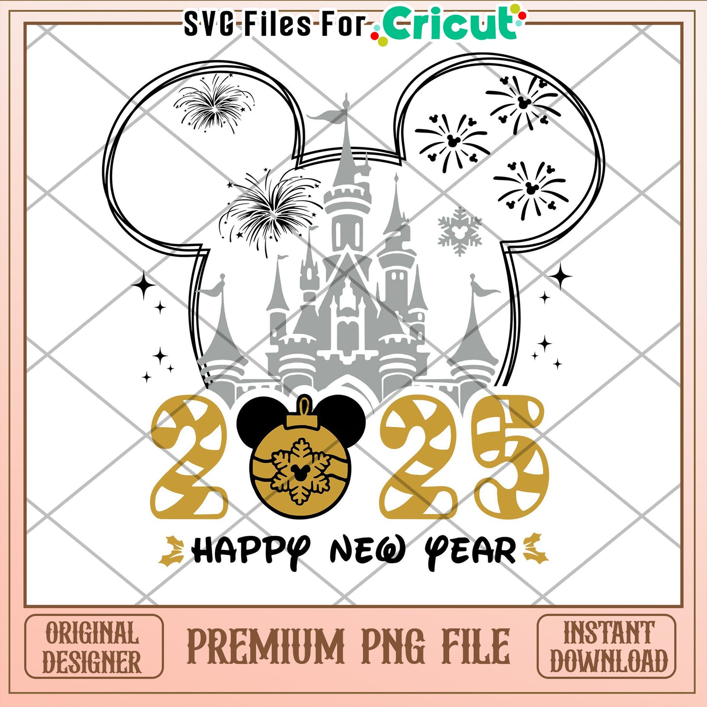 Disney Mickey 2025 Happy New Year PNG