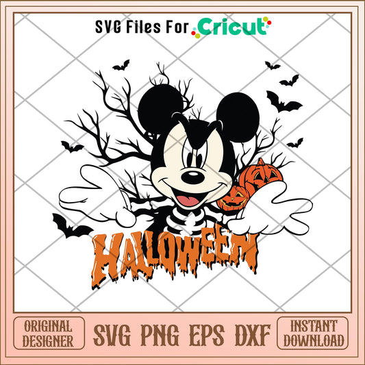 Disney Mickey Mouse Skeleton Halloween  svg, Disney characters svg, Digital Download