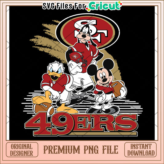 Disney Mickey Mouse and Friends 49ers PNG File, Instant Download