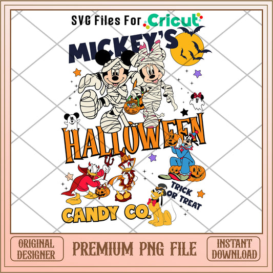 Disney Mickey's Halloween Trick or Treat Candy Co png, Disney characters png, Digital Download
