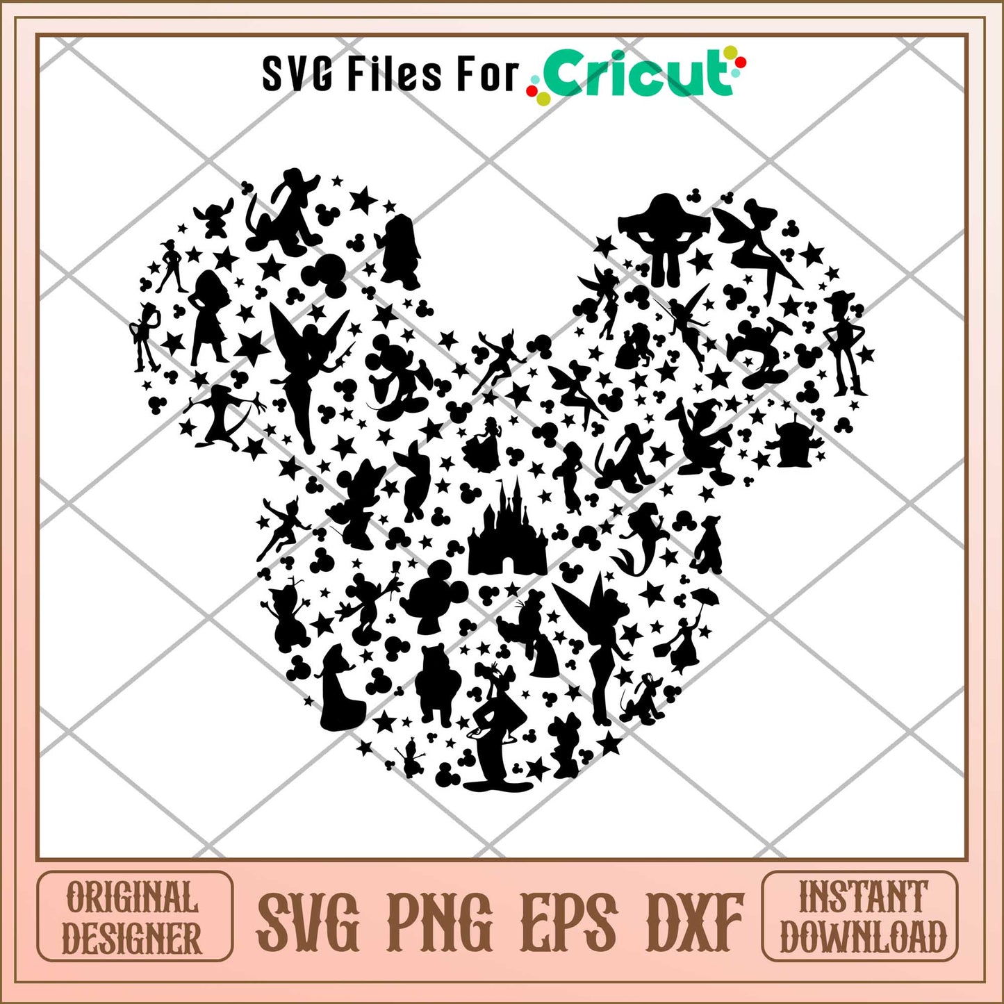 Disney Mickey mouse black svg, disney character svg, digital download