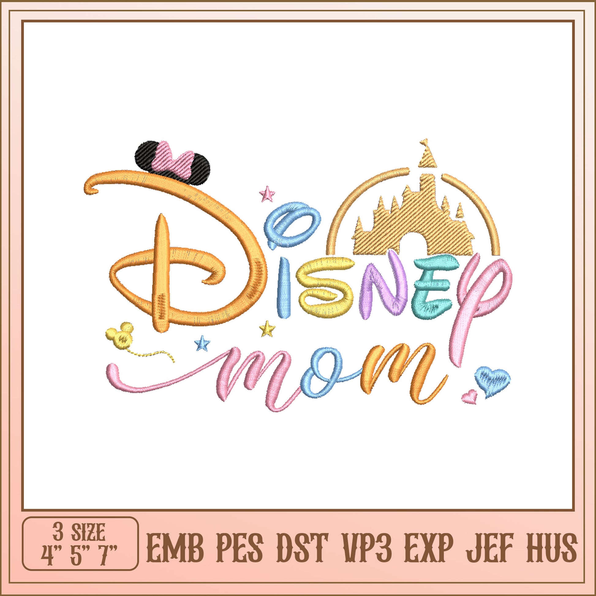 Disney Mom Embroidery Design for Crafting and Sewing Projects