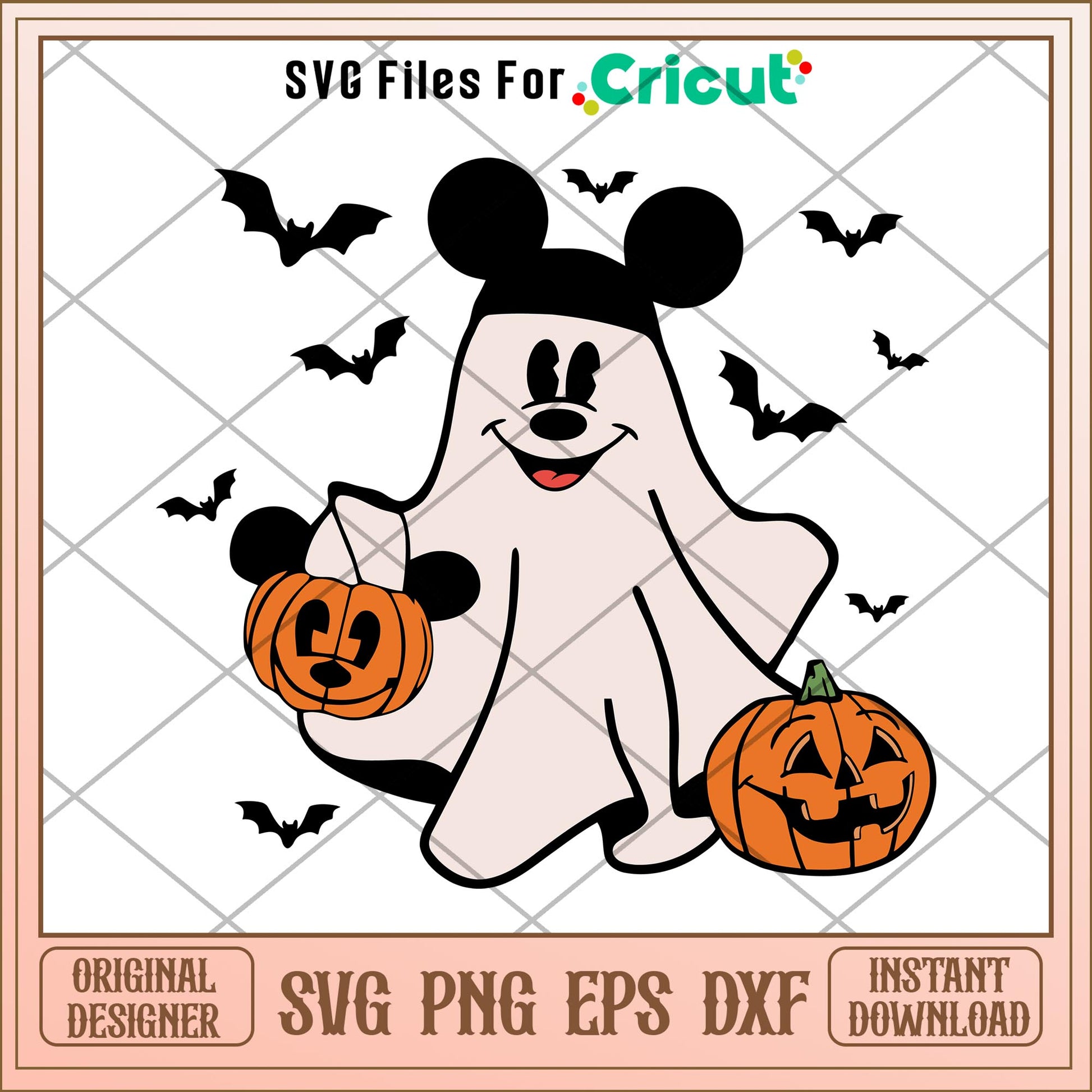 Disney Mouse Ghost Pumpkin svg, Disney characters svg, Digital Download