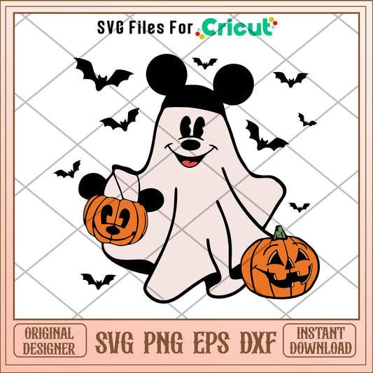 Disney Mouse Ghost Pumpkin svg, Disney characters svg, Digital Download