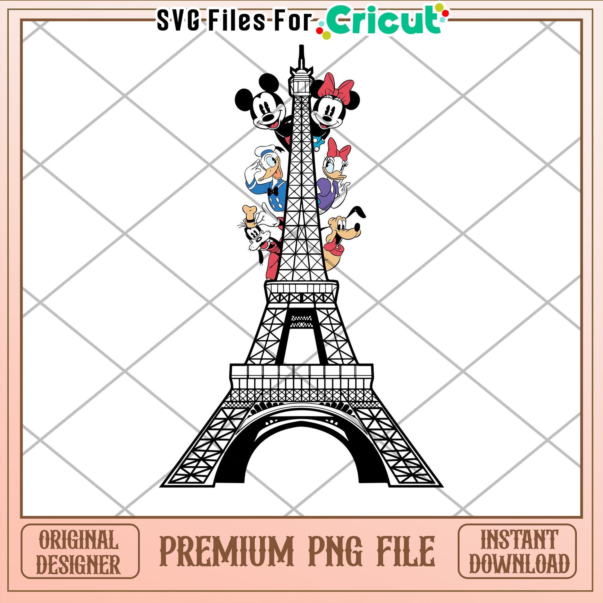 Disney Paris Eiffel Tower PNG Instant Download