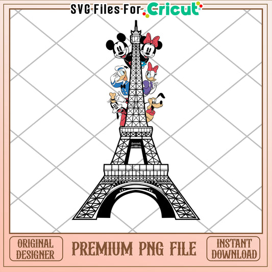 Disney Paris Eiffel Tower PNG Instant Download