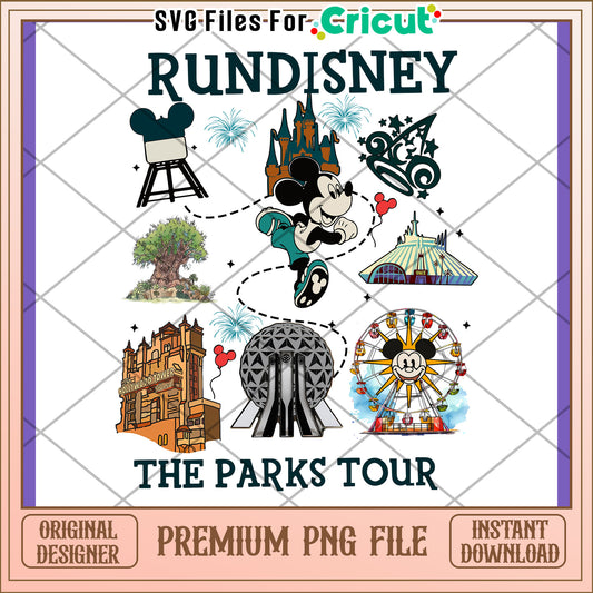 Disney Parks Tour PNG Sublimation Design