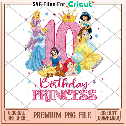 Disney Princess 10th Birthday PNG