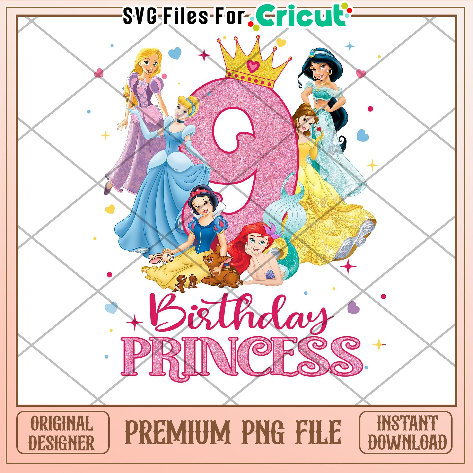 Disney Princess 9th Birthday PNG