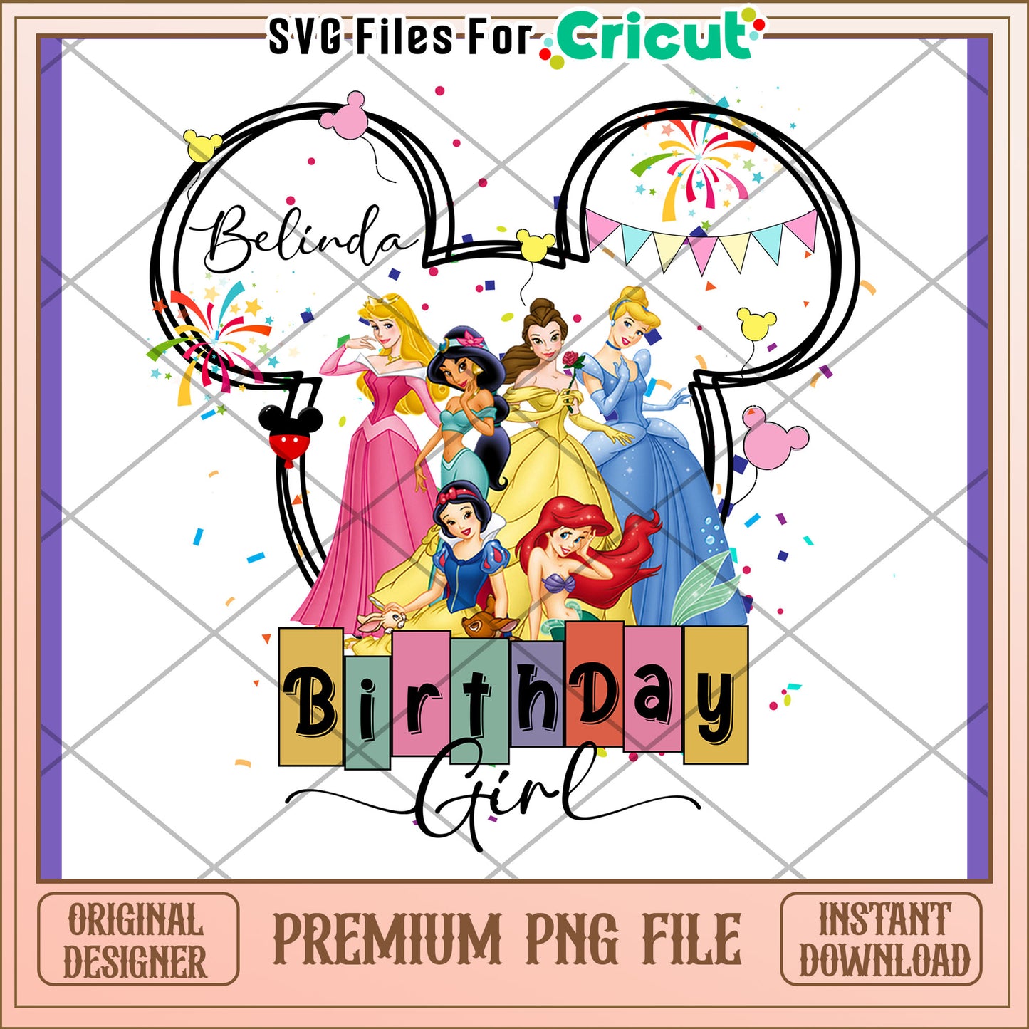 Disney Princess Birthday Girl PNG