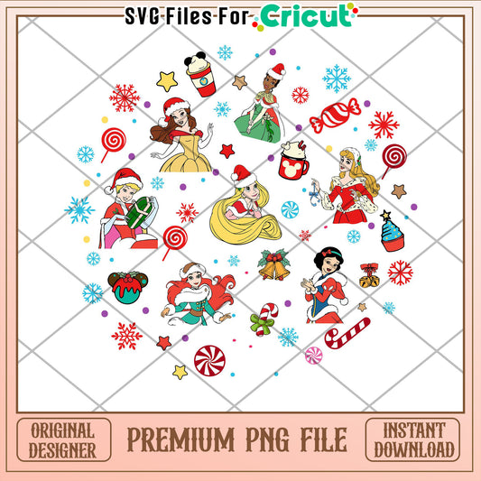 Disney Princess Christmas PNG Bundle
