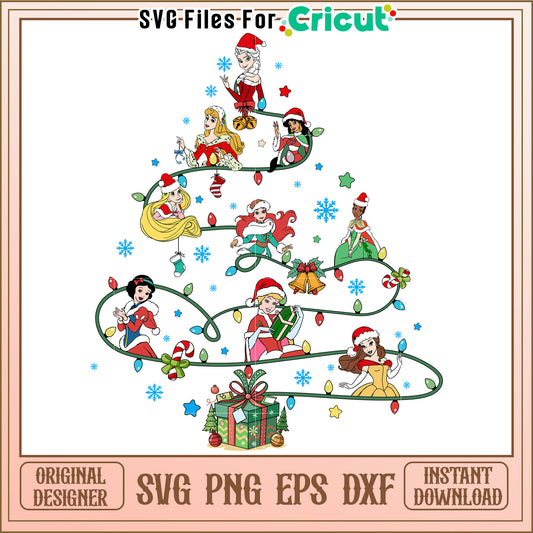 Disney Princess Christmas SVG Cut Files