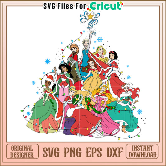 Disney Princess Christmas SVG PNG EPS DXF