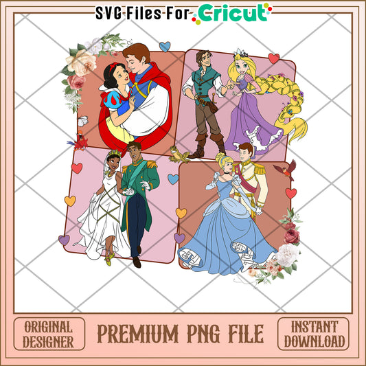 Disney Princess Couples PNG Sublimation