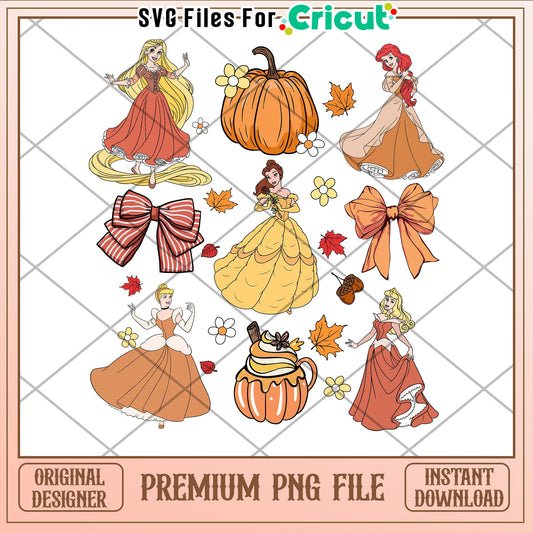 Disney Princess Fall PNG Sublimation