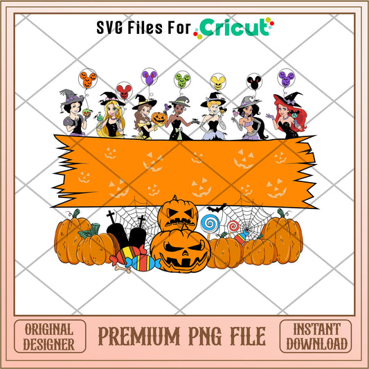 Disney Princess Halloween Halloween Pumpkin  png, Disney characters png, Digital Download