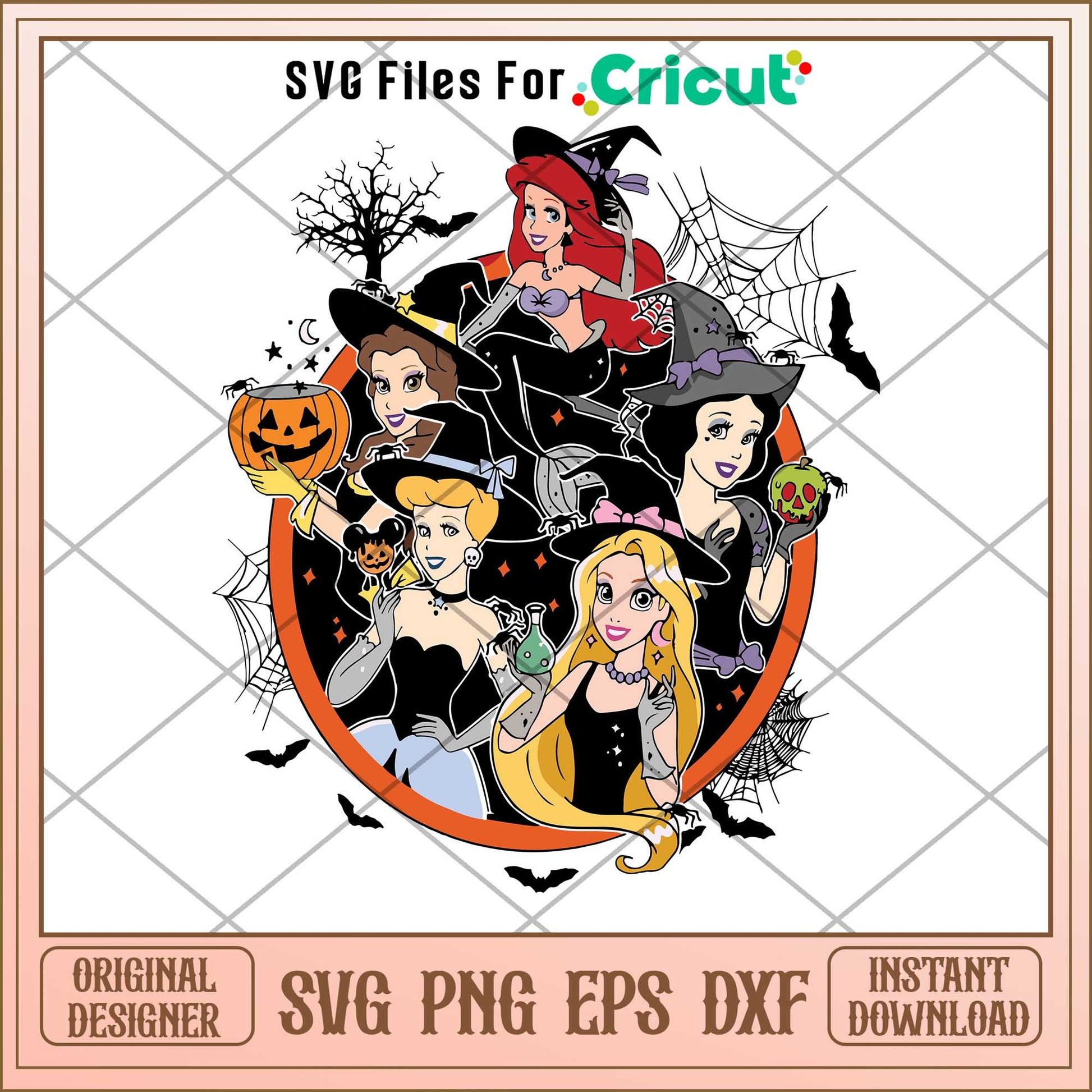 Disney Princess Halloween Svg Bundle, Disney princess name svg,   digital download