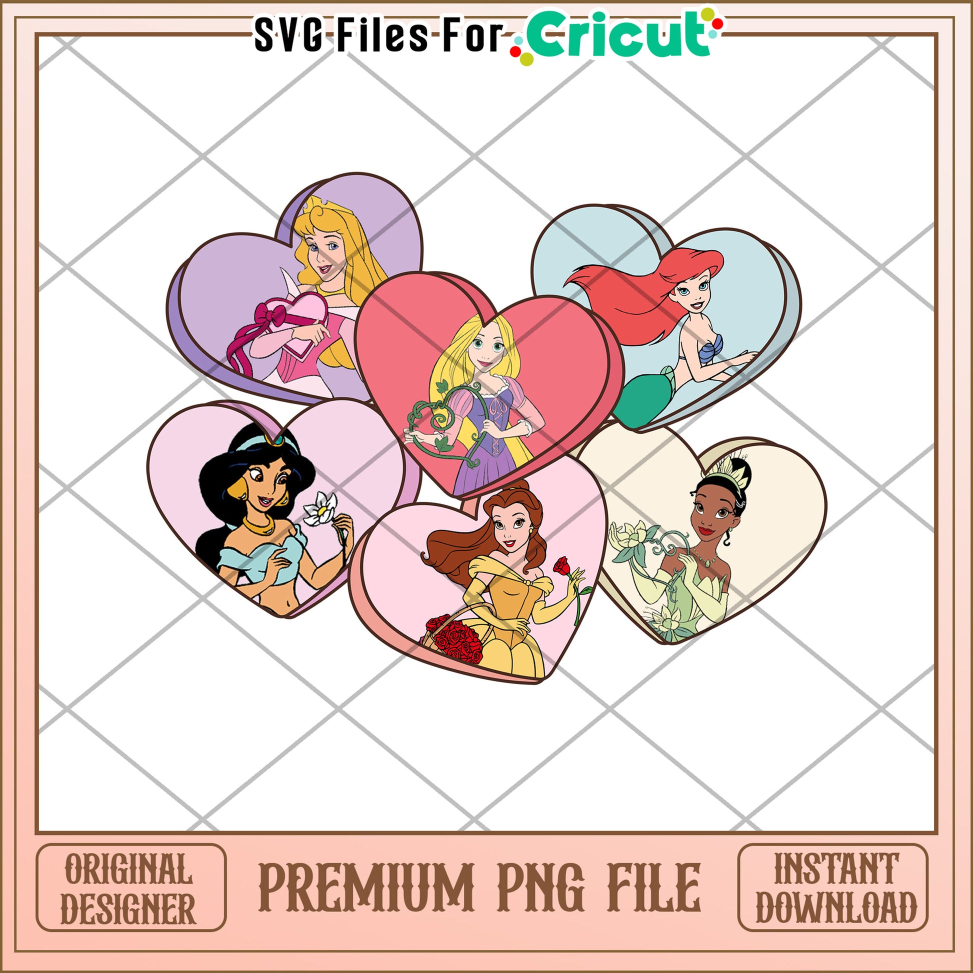 Disney Princess Heart PNG Valentines Cricut