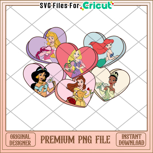 Disney Princess Heart PNG Valentines Cricut
