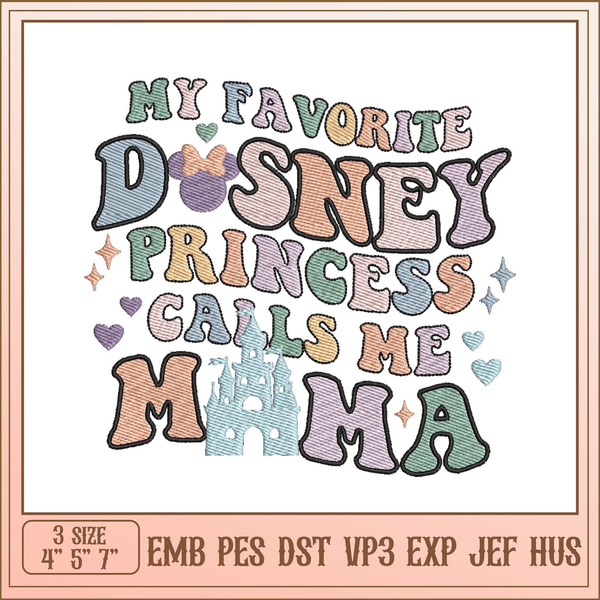 Disney Princess Mama Embroidery Design