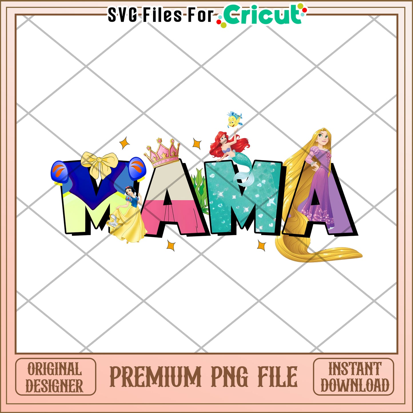 Disney Princess Mama PNG Design